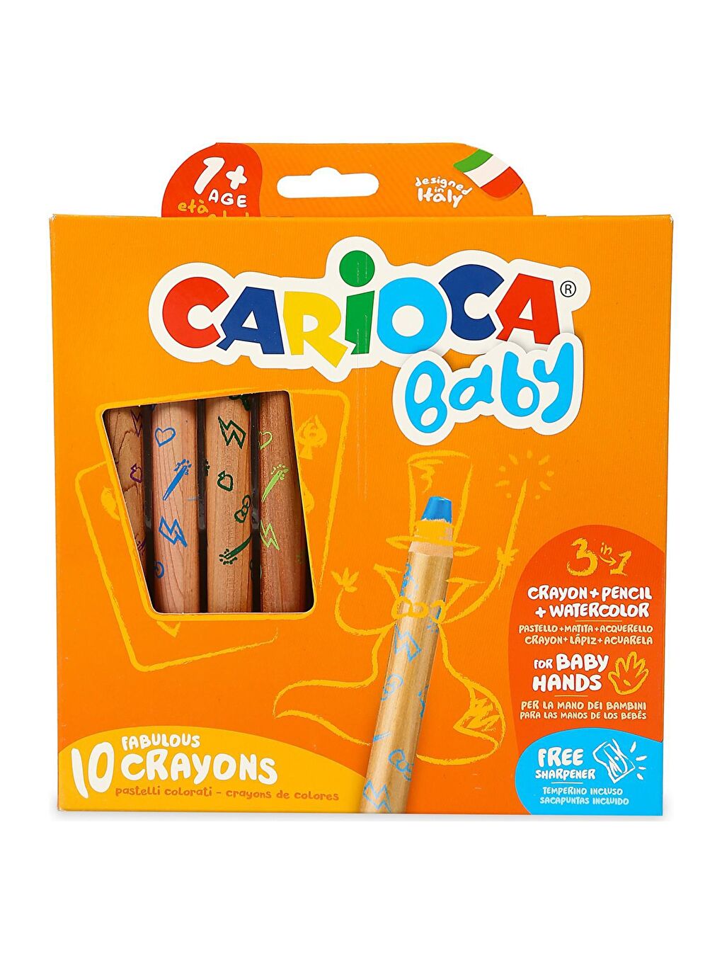 Baby Ahşap Gövde 3 in 1 Jumbo Mum Boya 10 Renk (42818)