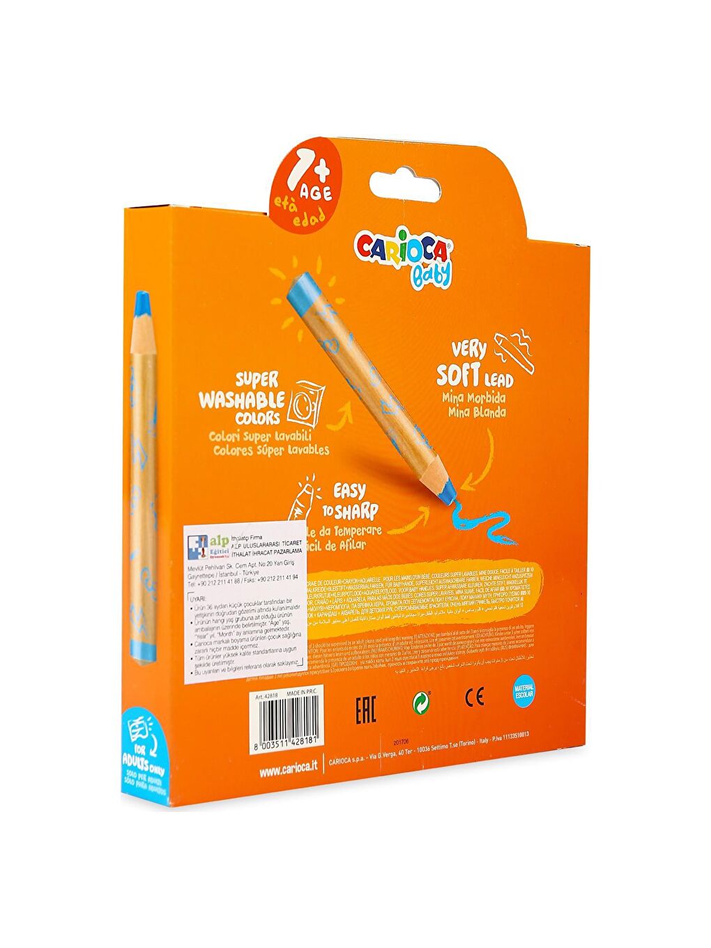 Baby Ahşap Gövde 3 in 1 Jumbo Mum Boya 10 Renk (42818)-1