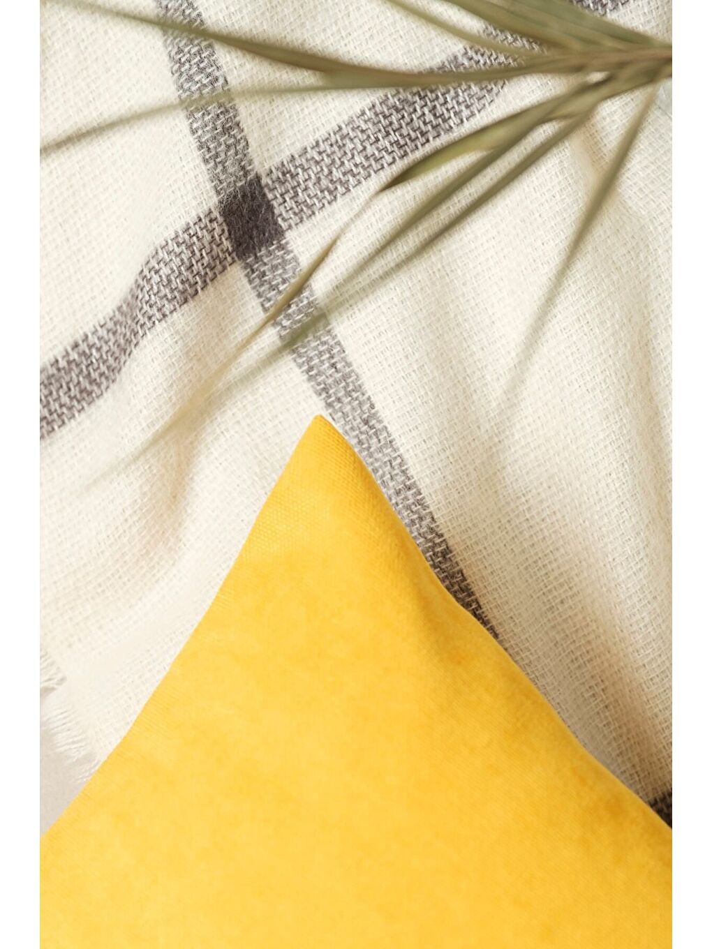 Sarı Kırlent Kılıfı Dekoratif Sade Panoroma 344-2