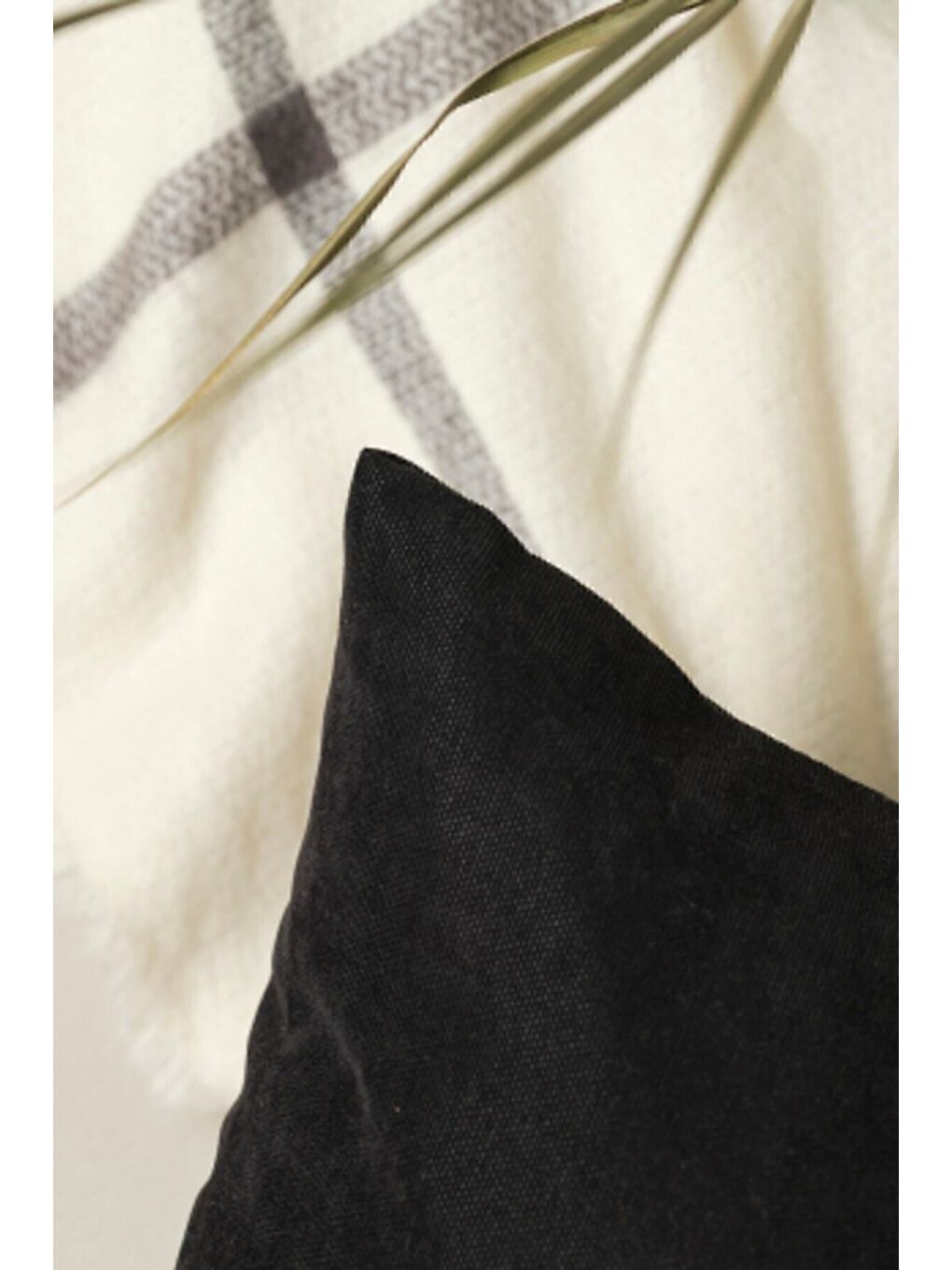 Siyah Kırlent Kılıfı Dekoratif Sade Panoroma 194-2