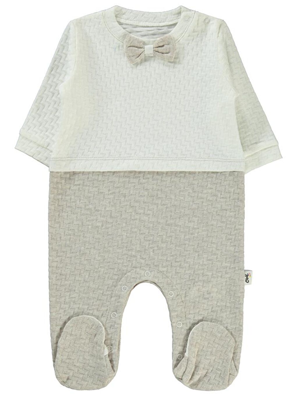 Baby Desenli Papyonlu 1-6 Ay Tulum - Kahverengi1-3 Ay-2