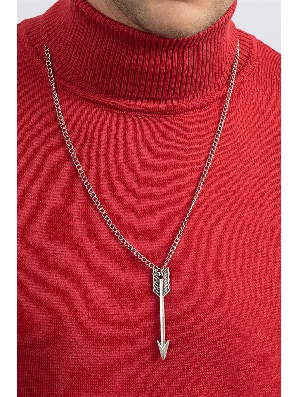 Slim Fit Balıkçı Yaka Erkek Kırmızı Kazak-2