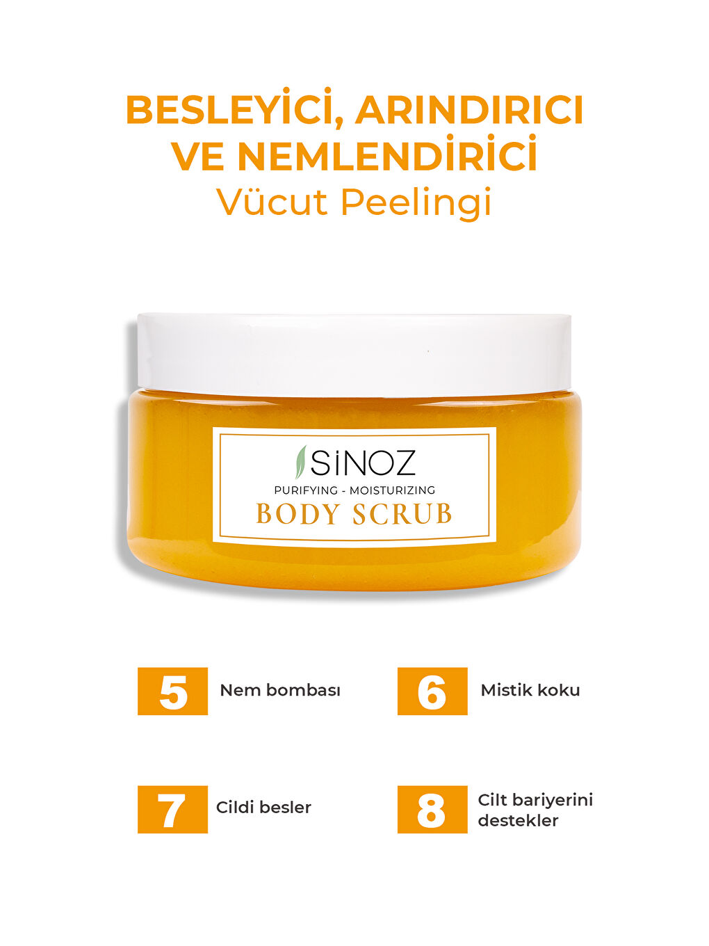 Sinoz Şeffaf Body Scrub Besleyici Arındırıcı Nemlendirici Vücut Peelingi 300 gr - 2