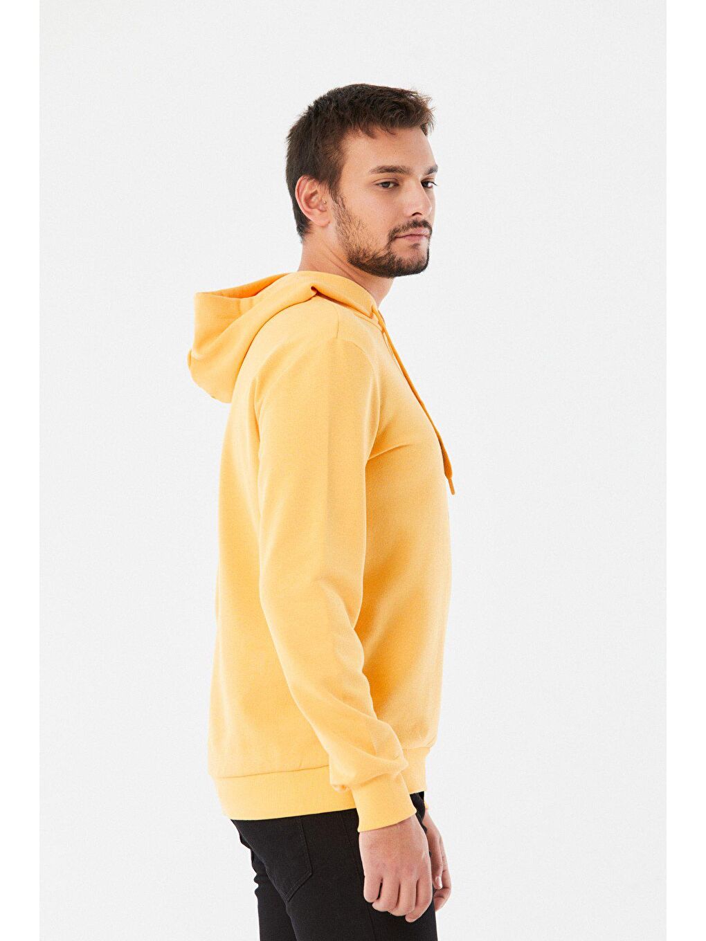 Sarı Baskılı Kapüşonlu Sweatshirt-2