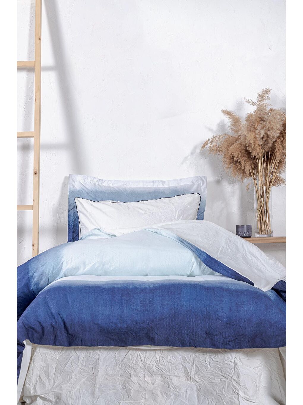 Mavi Alin Tek Kişilik Nevresim Takımı %100 Pamuk Ütü İstemeyen