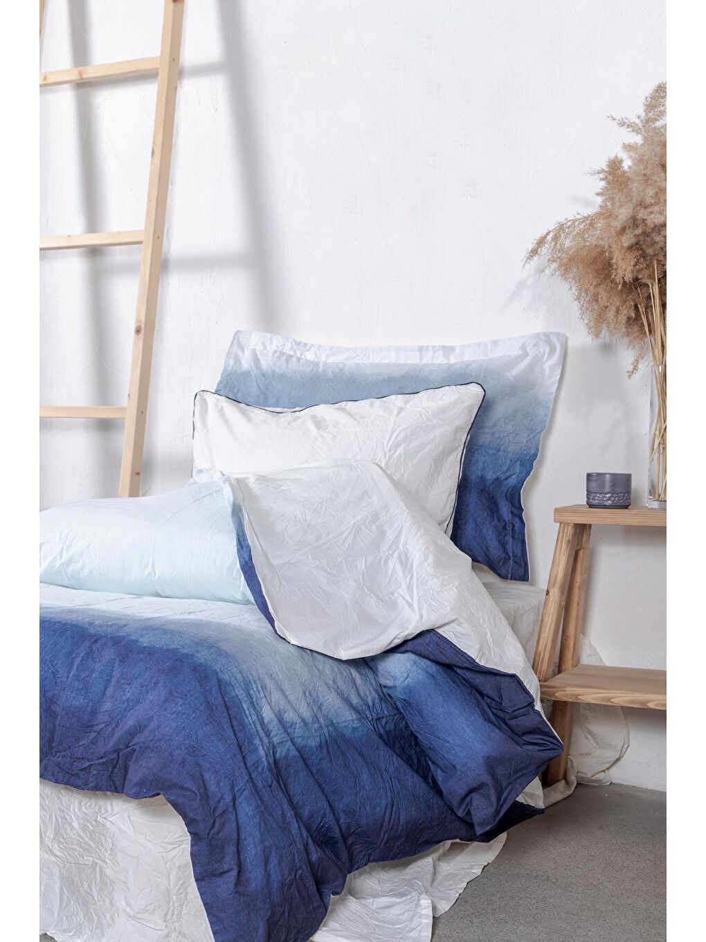 Mavi Alin Tek Kişilik Nevresim Takımı %100 Pamuk Ütü İstemeyen-1