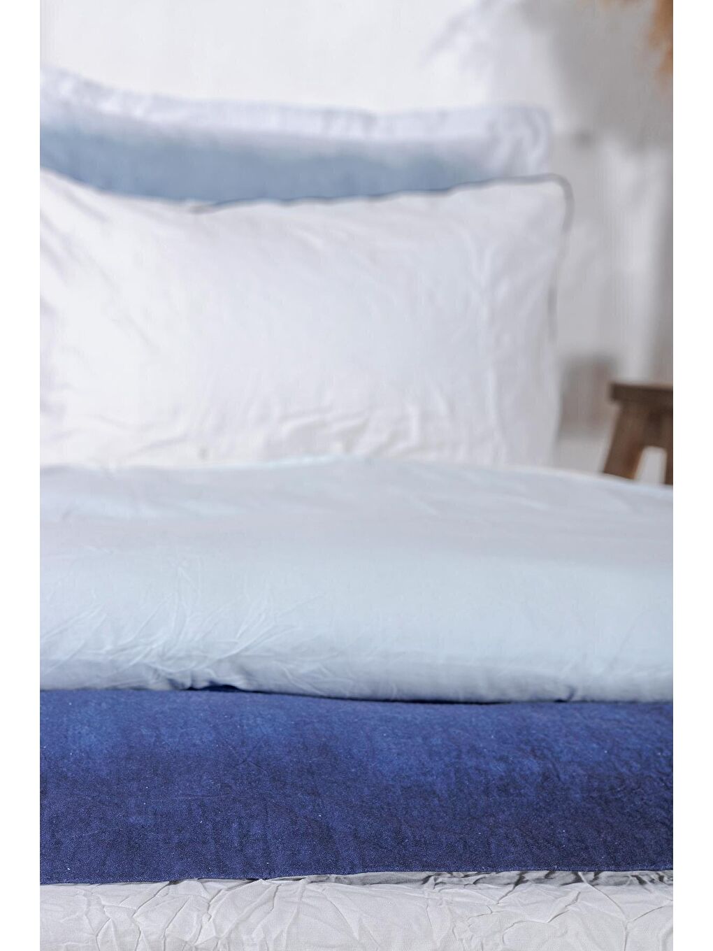 Mavi Alin Tek Kişilik Nevresim Takımı %100 Pamuk Ütü İstemeyen-2