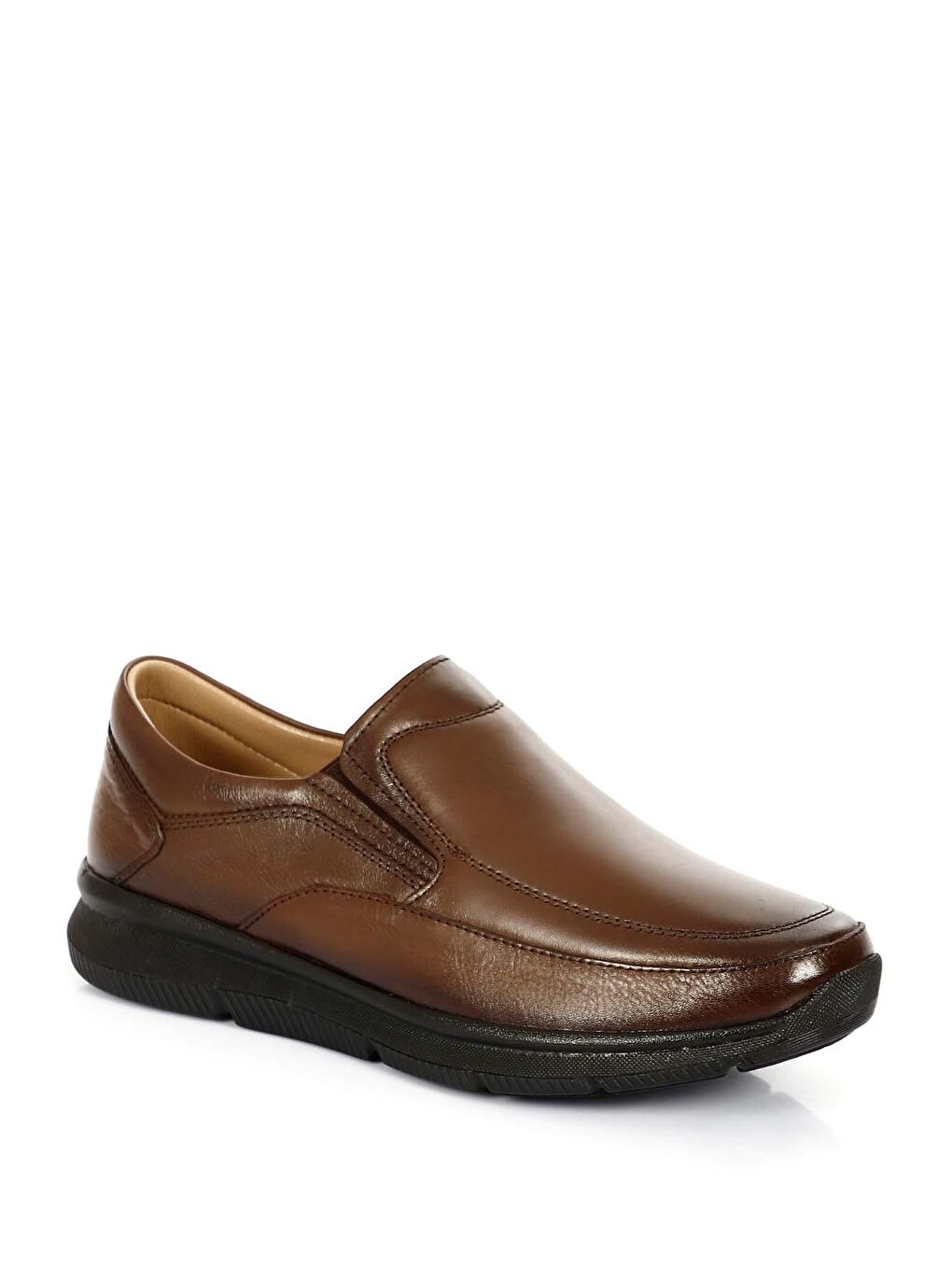 Kahverengi KAHVERENGİ  Hakiki Deri Yuvarlak Burun Günlük Erkek Ayakkabı 42132-4