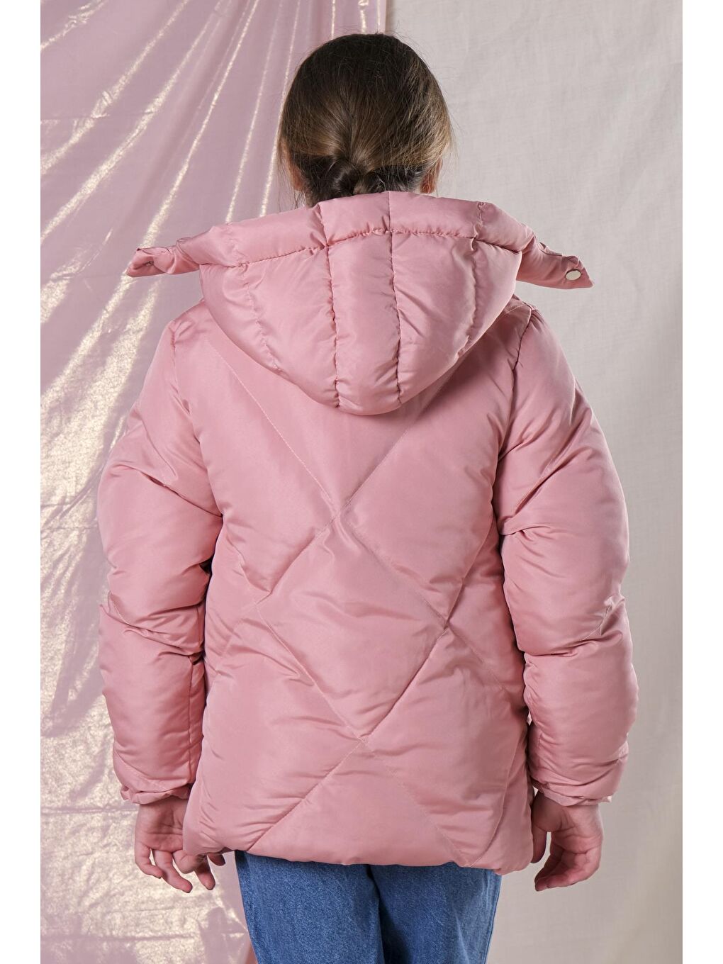 Pina Kids Pembe Kız Çocuk Yumuşak Dolum İçi Kürklü Kalın Mont - 3