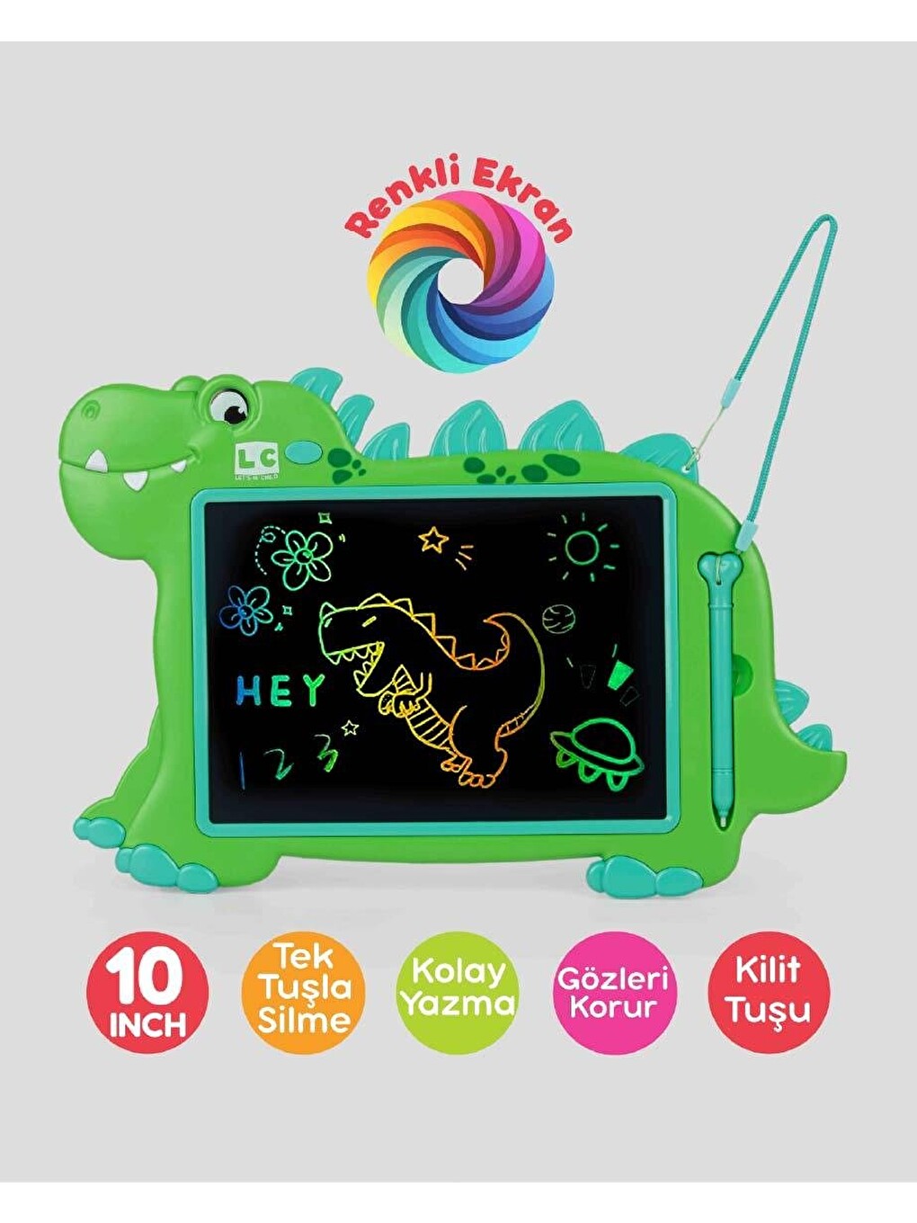 Sevimli Dinozor Dijital Çizim Tableti 10 İnç