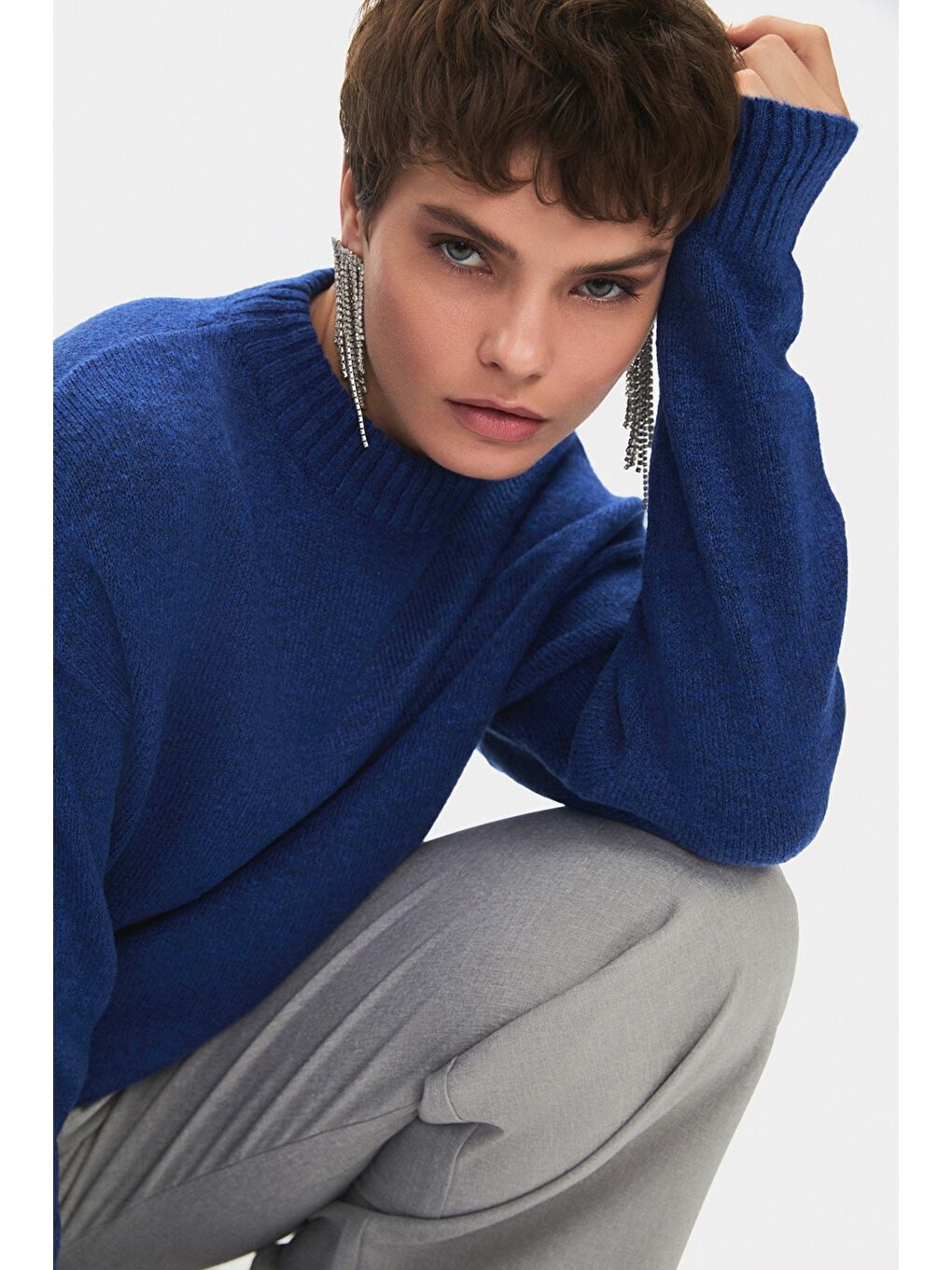 Mavi Bisiklet Yaka Triko Kazak-2