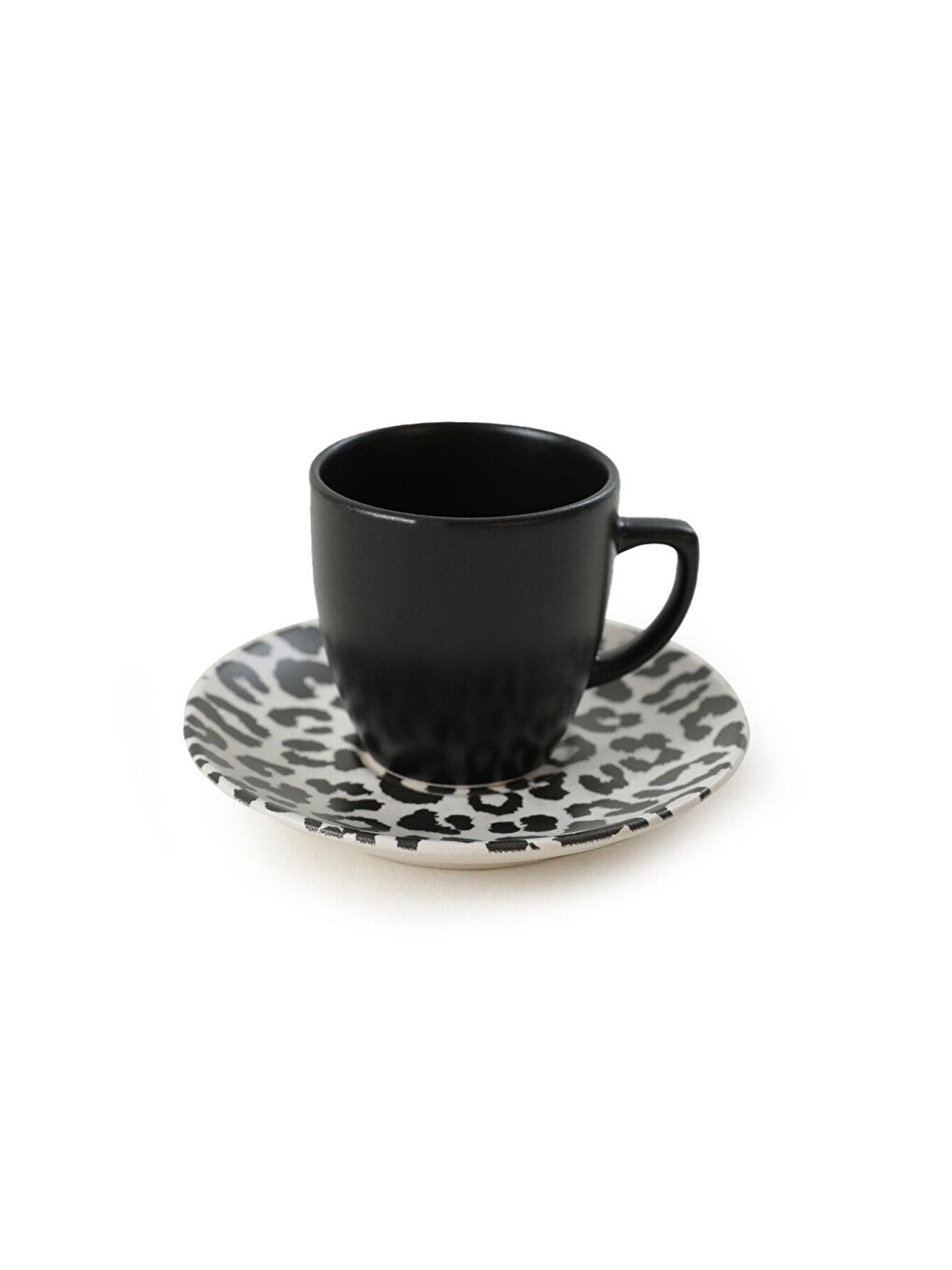 Karışık Leopar Mat Siyah Kahve Takımı 12 Parça 6 Kişilik-2