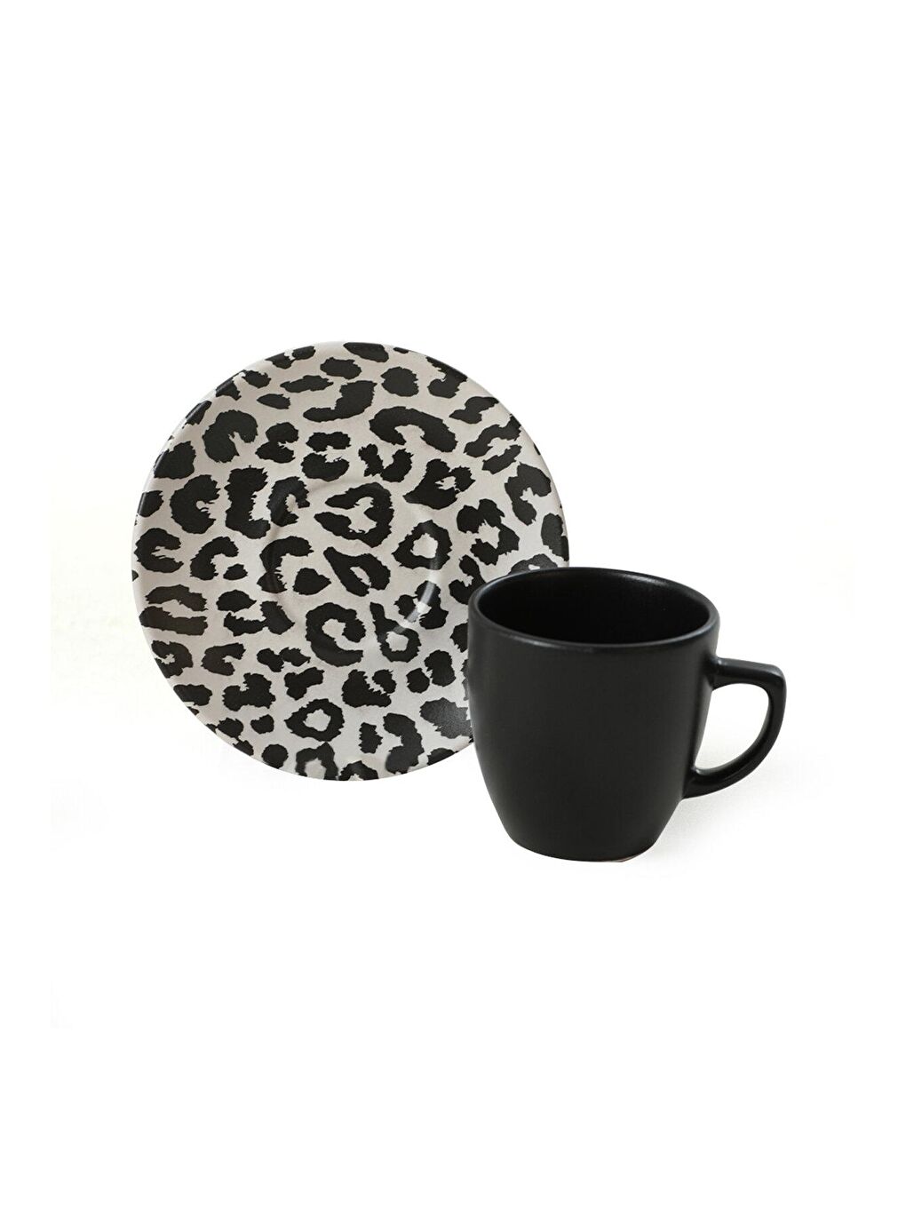 Karışık Leopar Mat Siyah Kahve Takımı 12 Parça 6 Kişilik-3