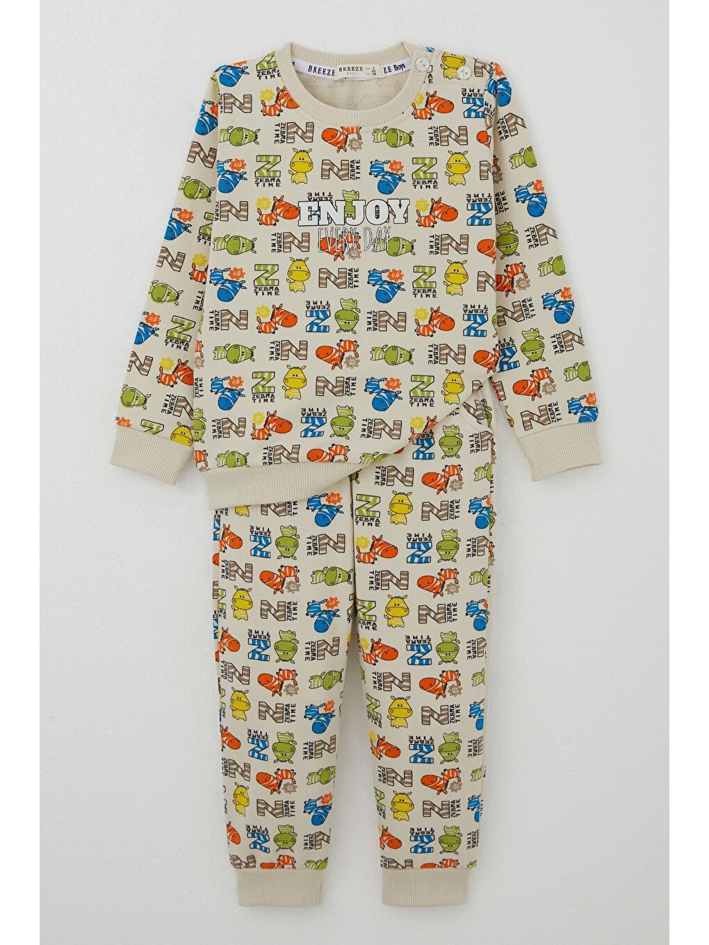 Ekru Erkek Çocuk Eşofman Takımı Zebra Macerası Krem (1.5-3 Yaş)-6