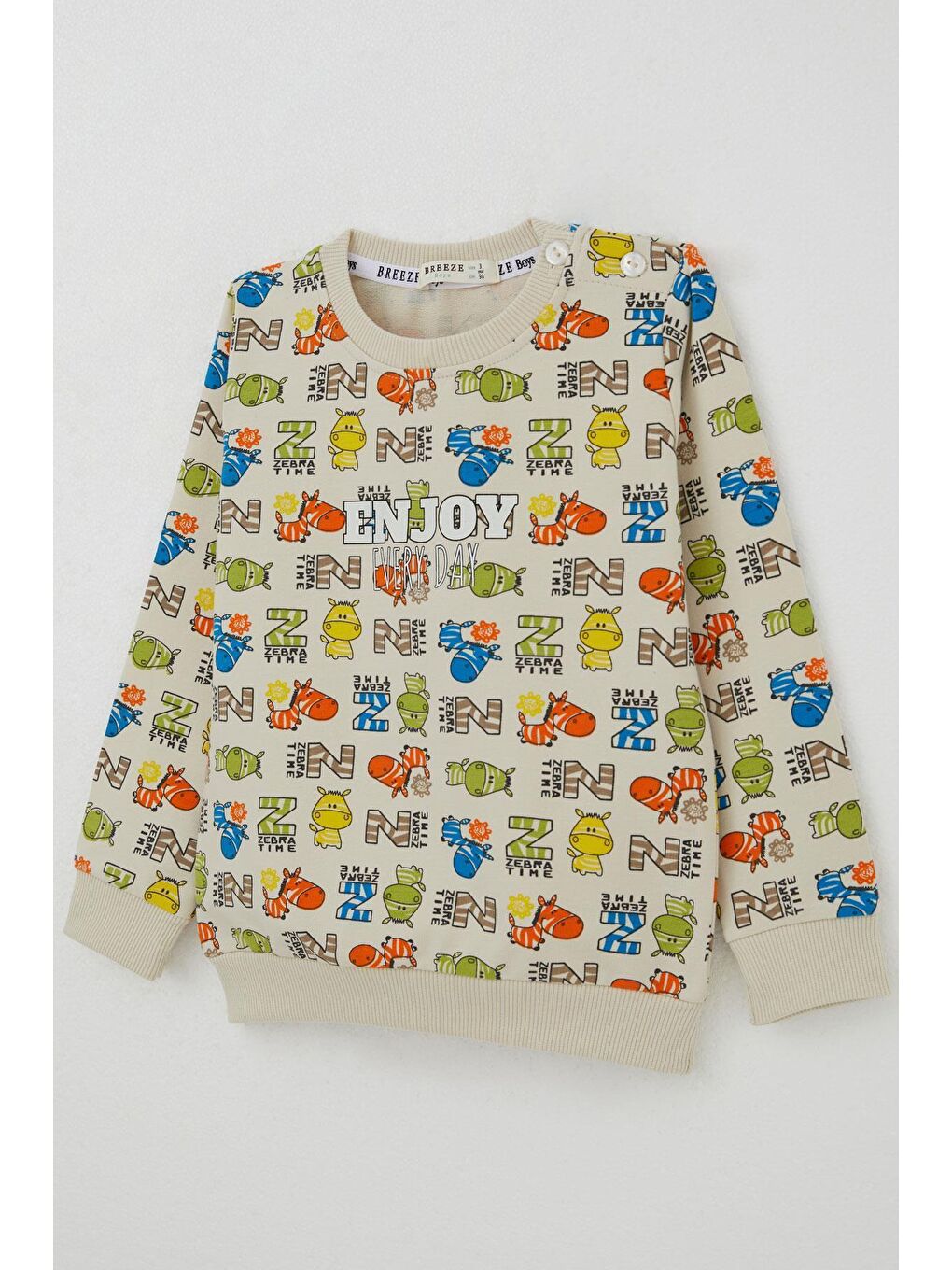 Ekru Erkek Çocuk Eşofman Takımı Zebra Macerası Krem (1.5-3 Yaş)-11