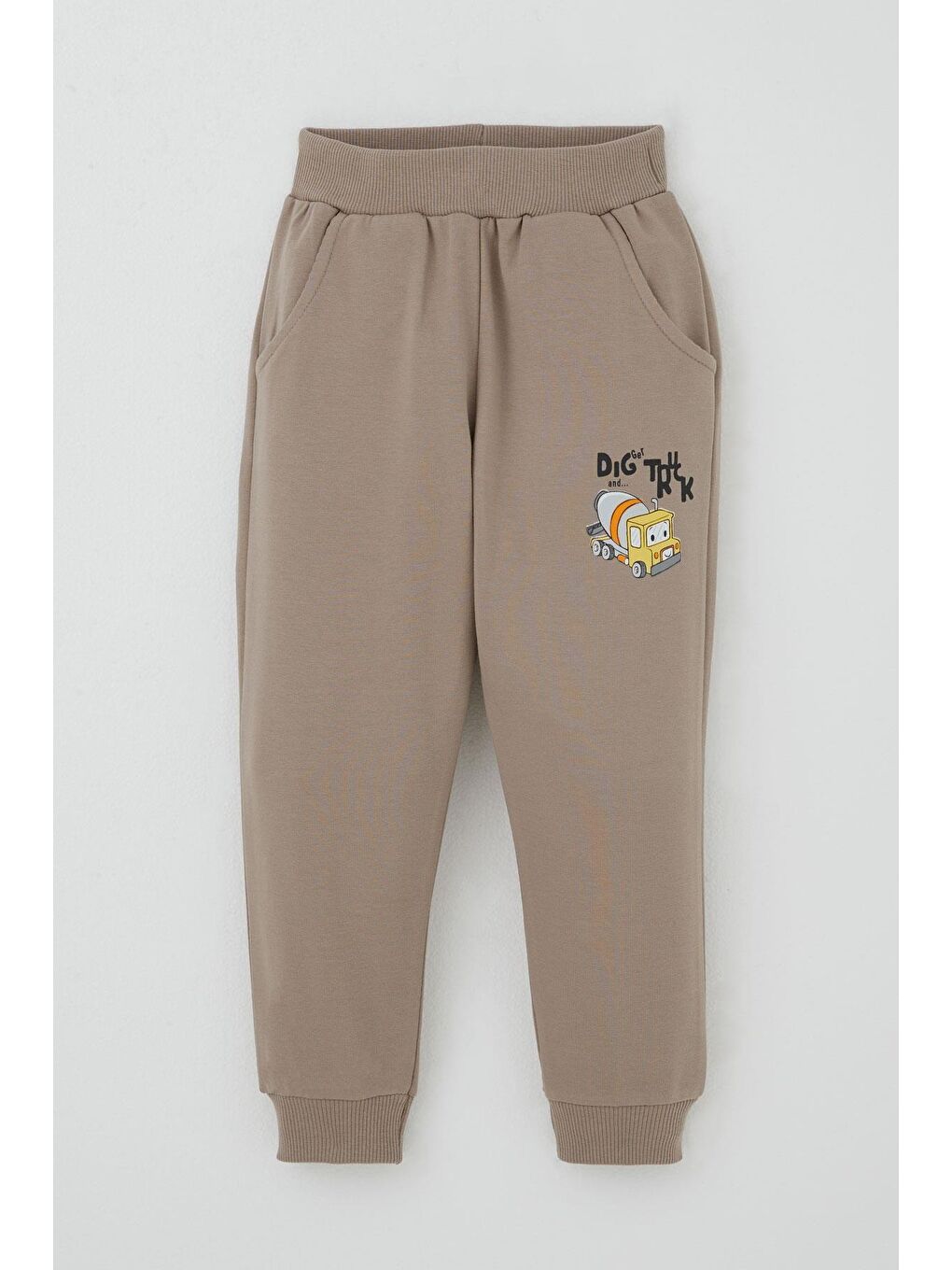 Erkek Çocuk Eşofman Takımı Küçük Operatör Çalışkan İş Makineleri Ekru (1-3 Yaş)-7