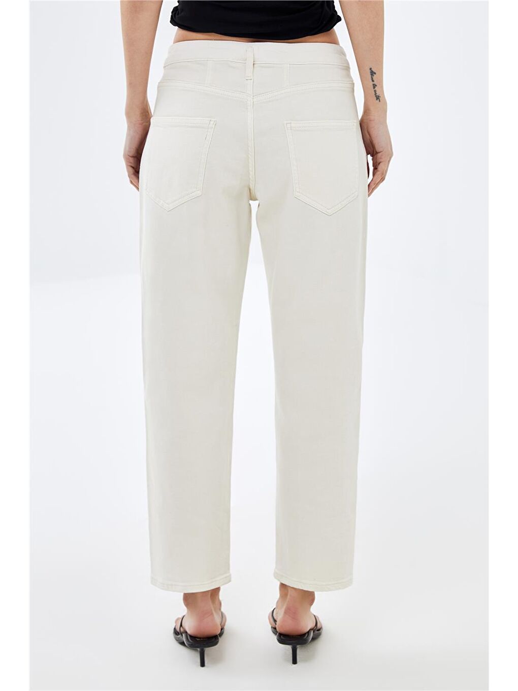 X Narod Bıçakçı Ekru Ön beden Boyuna Kuplu Özel Kumaş  Jeans-4