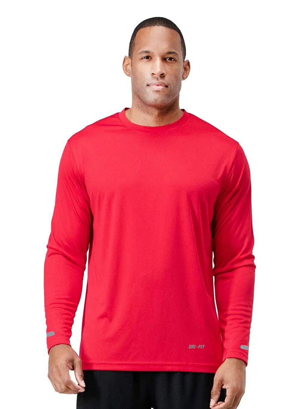 GENIUS STORE Kırmızı Erkek Nem Emici Hızlı Kuruma Atletik Teknik Performans Spor T-shirt  Uzun Kol - 1