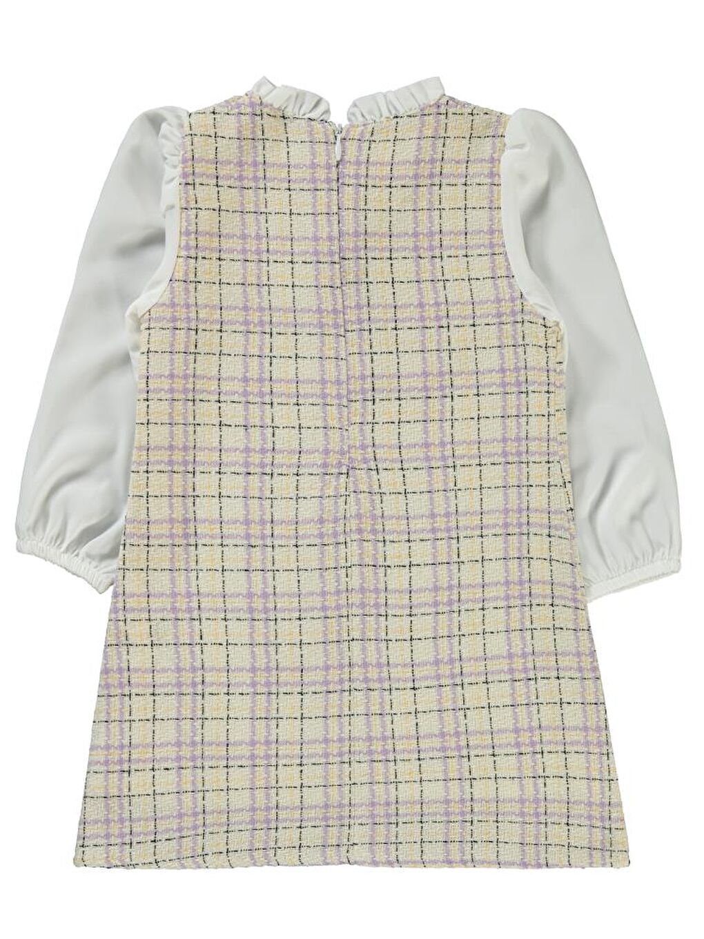 Girls Düğmeli 2-5 Yaş Elbise - Lila 5-6 Yaş-1
