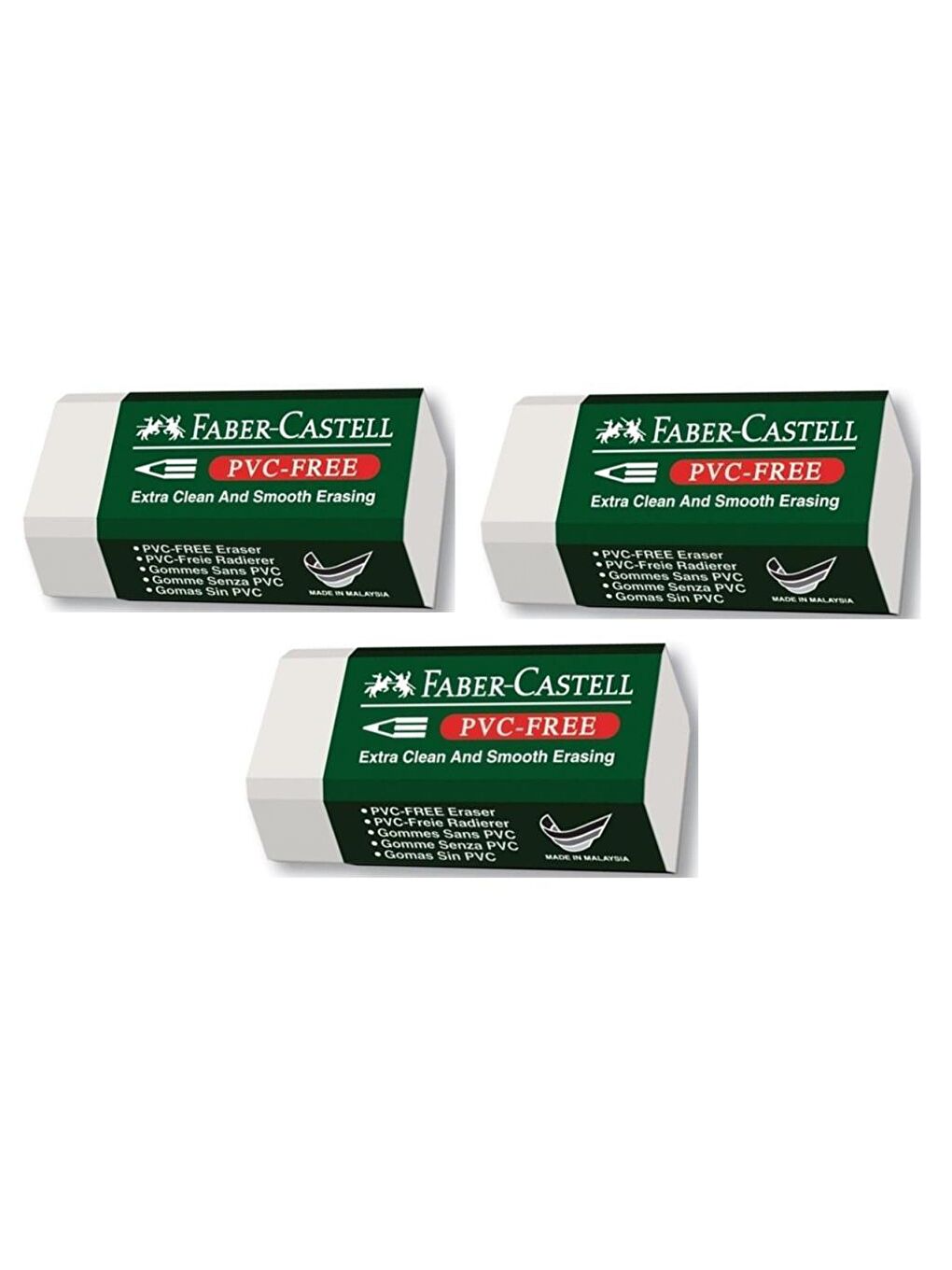 FABER CASTELL Beyaz Küçük Boy Pvc Free Beyaz Silgi No:30 ( 3 Adet )