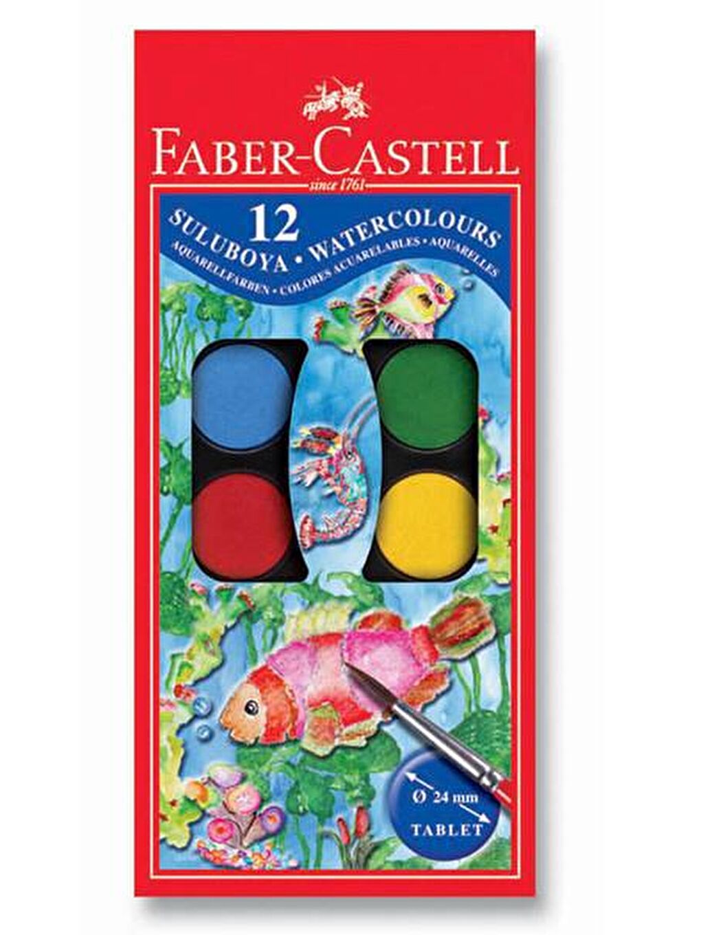 FABER CASTELL Sarı 12 Renk Sulu Boya Küçük Boy