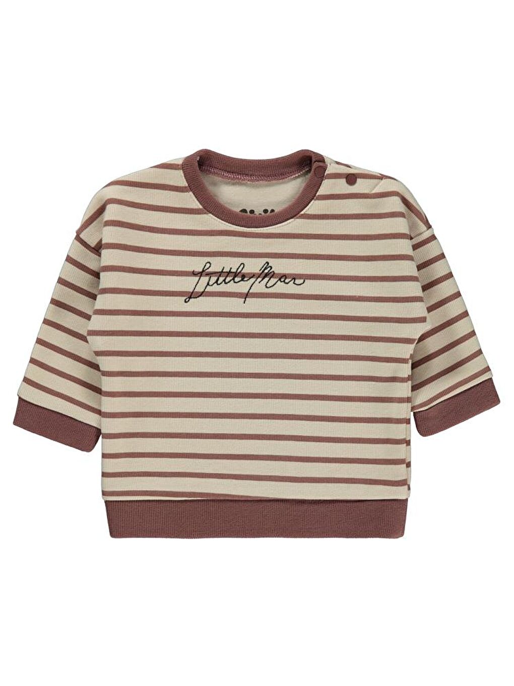 Baby Little Man Çizigili 6-18 Ay Sweatshirt - Kahverengi 18-24 Ay-1