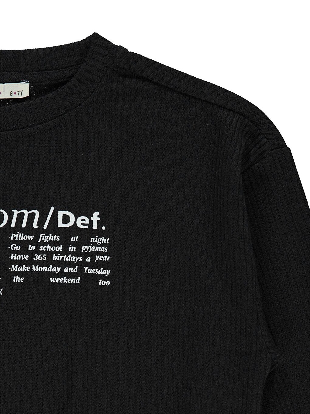 Girls Freedom Blou Baskılı 6-9 Yaş Sweatshirt - Siyah-1