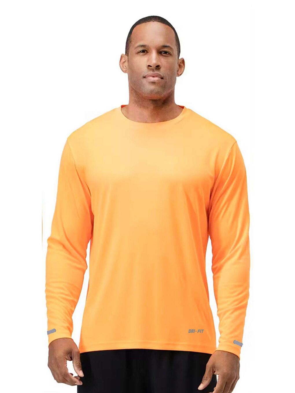 GENIUS STORE Turuncu Erkek Nem Emici Hızlı Kuruma Atletik Teknik Performans Spor Sweatshırt - 1