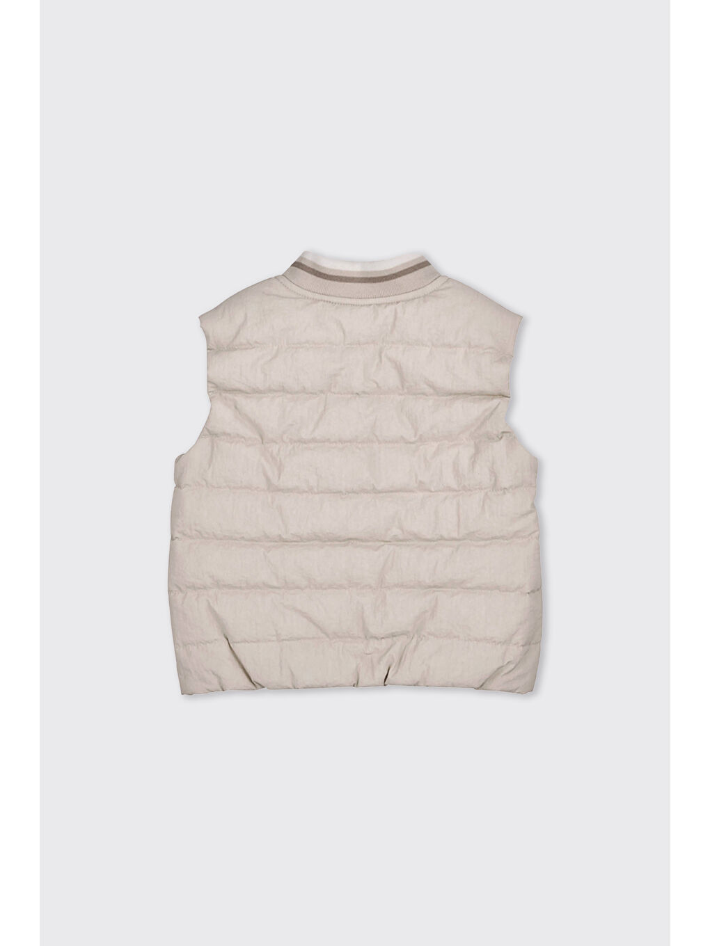 Erkek Bebek Fermuarlı Micro Bej Yelek-1