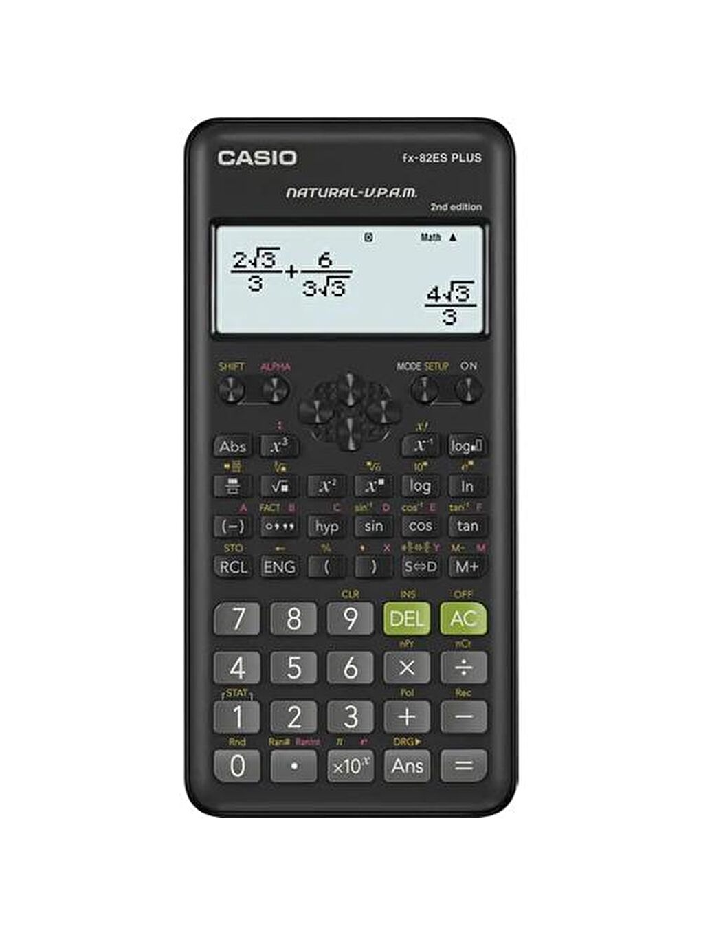 CASIO Siyah FX-82ES Plus Siyah Bilimsel Fonksiyonlu Hesap Makinesi 2.Versiyon GKE