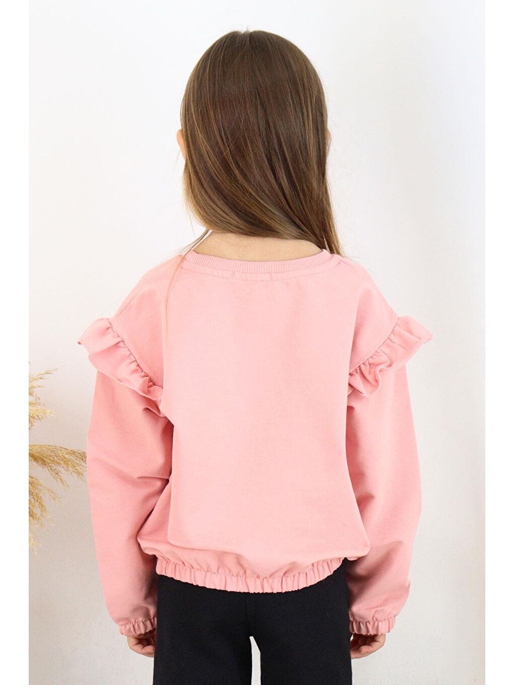 Breeze Gülkurusu Kız Çocuk Sweatshirt Renkli Yazı Baskılı Beli Lastikli Gülkurusu (3-7 Yaş) - 1