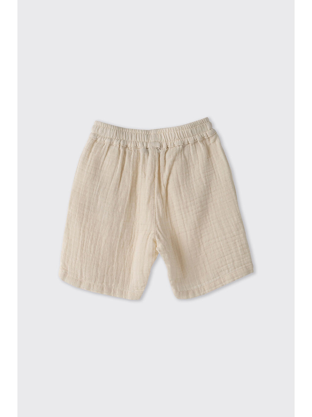 Erkek Bebek Beli Lastikli Müslin Bej Şort-1