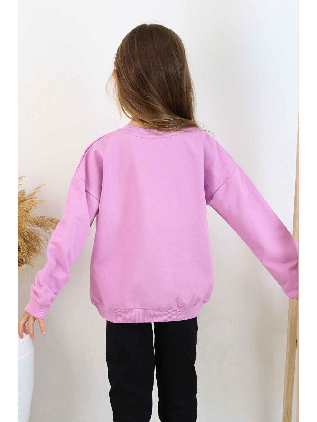 Breeze Lila Kız Çocuk Sweatshirt Pullu Yazı Baskılı Lila (4-6 Yaş) - 1