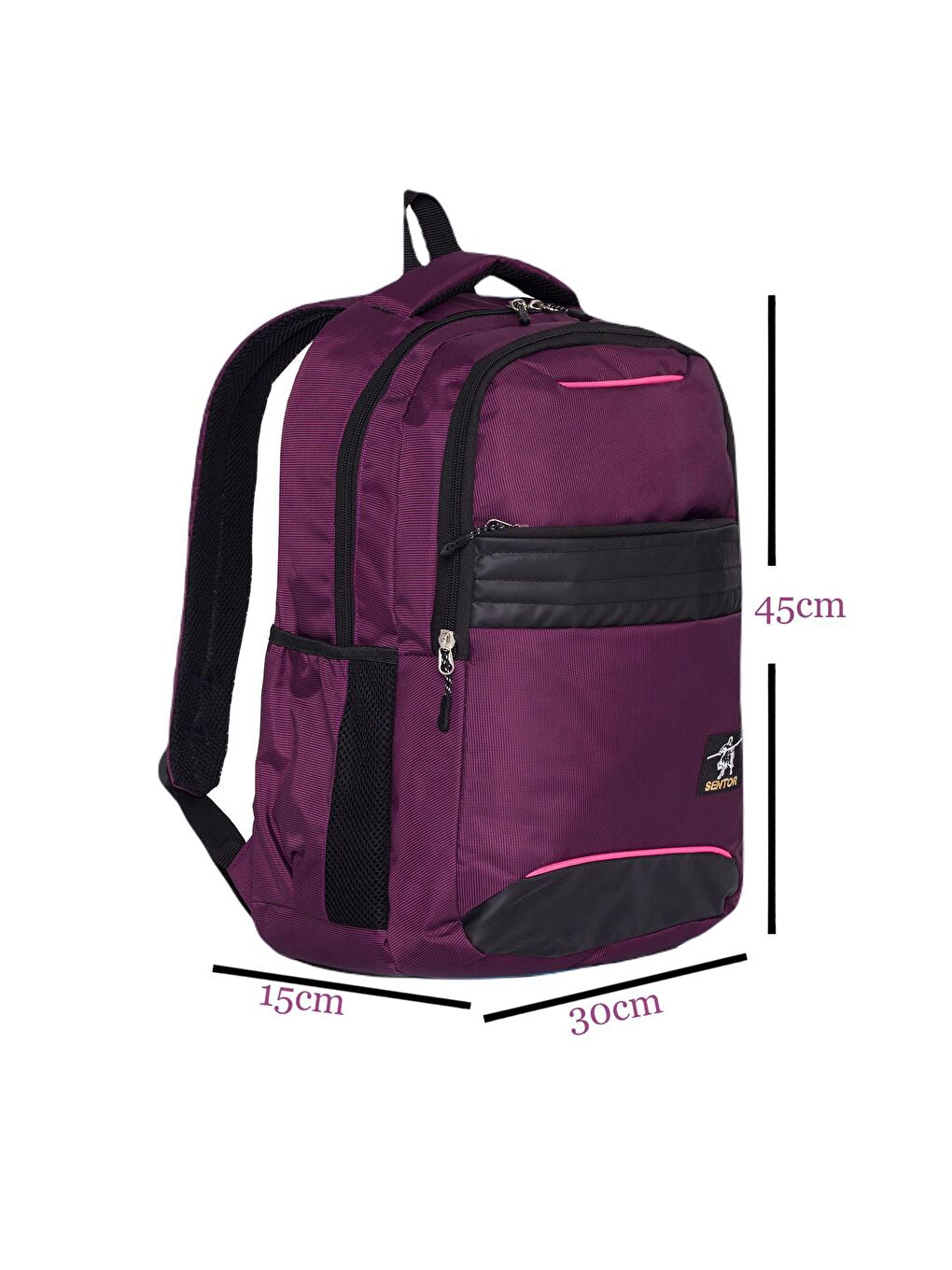 SN-50007 Laptop Bölmeli Okul Sırt Çantası 3 Bölmeli Mor-1