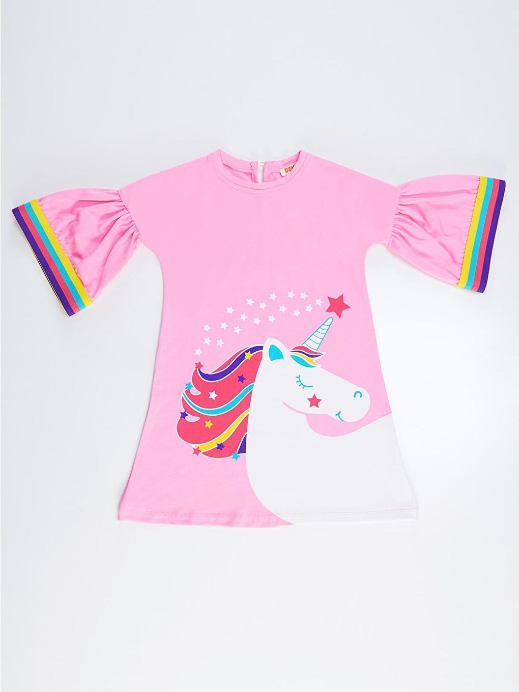 Denokids Pembe Unicorn Star Kız Çocuk Elbise - 2