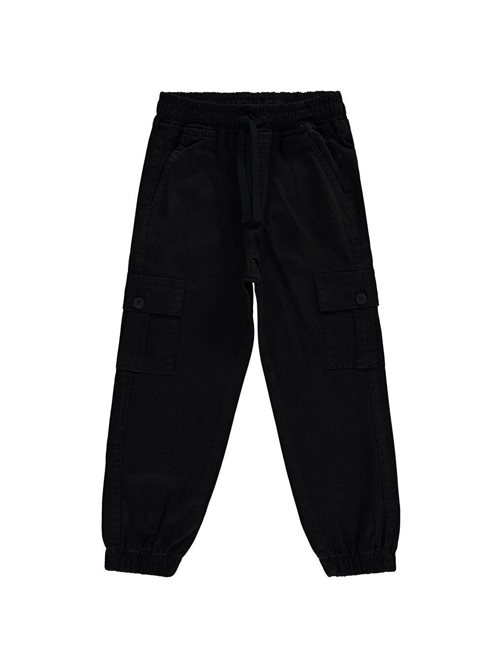 Boys Bel Paça Lastikli Kargo Cepli 6-9 Yaş Pantolon - Siyah 6-7 Yaş-2