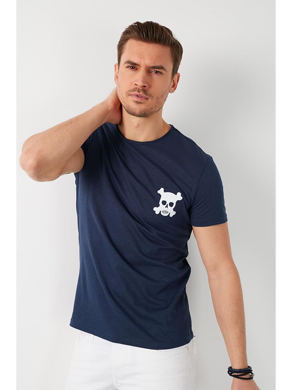 İndigo % 100 Pamuklu Baskılı Bisiklet Yaka Tişört 5902265-2