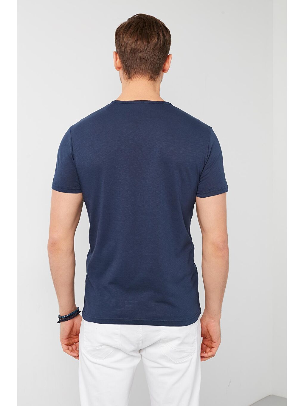 İndigo % 100 Pamuklu Baskılı Bisiklet Yaka Tişört 5902265-3