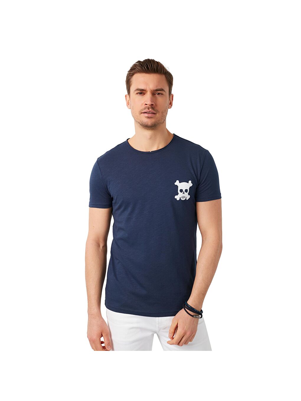 İndigo % 100 Pamuklu Baskılı Bisiklet Yaka Tişört 5902265-4