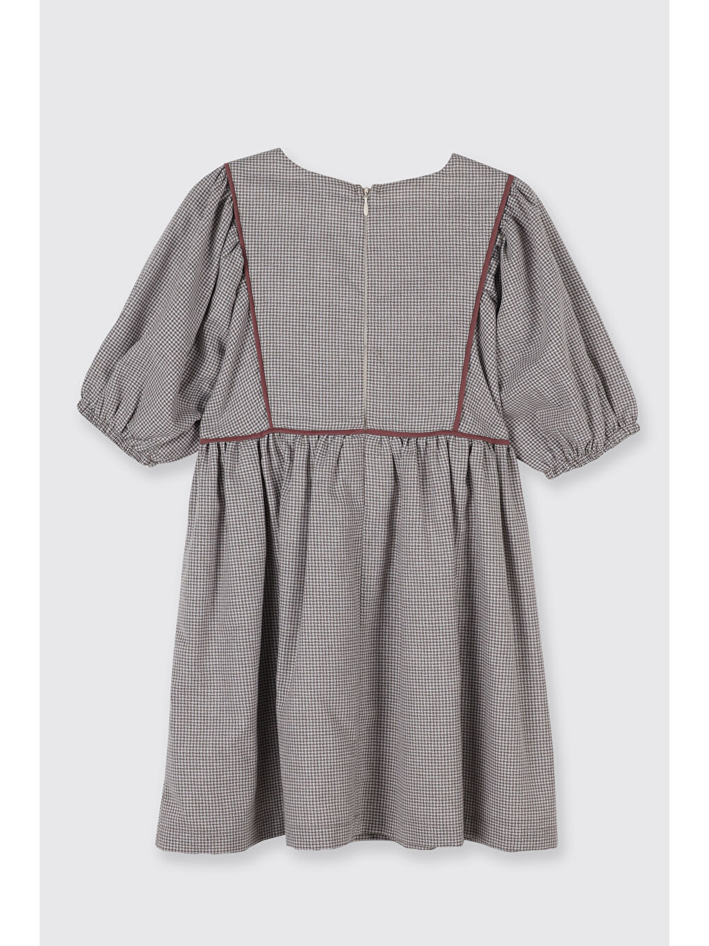 Kahverengi Kız Çocuk Kahve Elbise-4