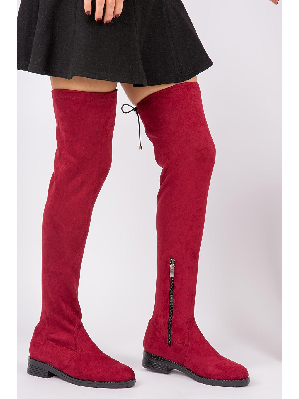 G268573002 Bordo Kadın Çizme-1