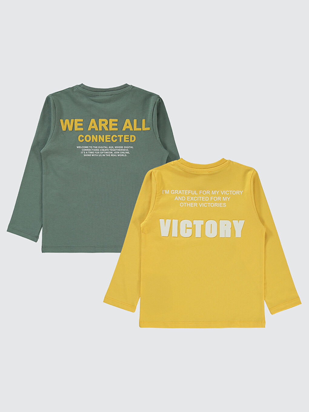 Boys Erkek Çocuk 2'li Sweatshirt 5-13 Yaş Sarı-1