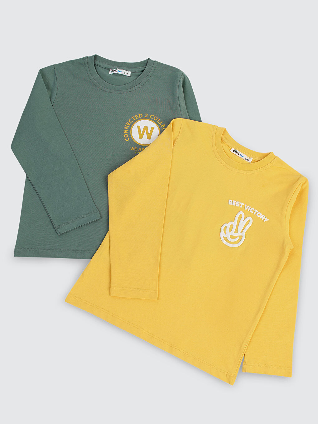 Boys Erkek Çocuk 2'li Sweatshirt 5-13 Yaş Sarı-8
