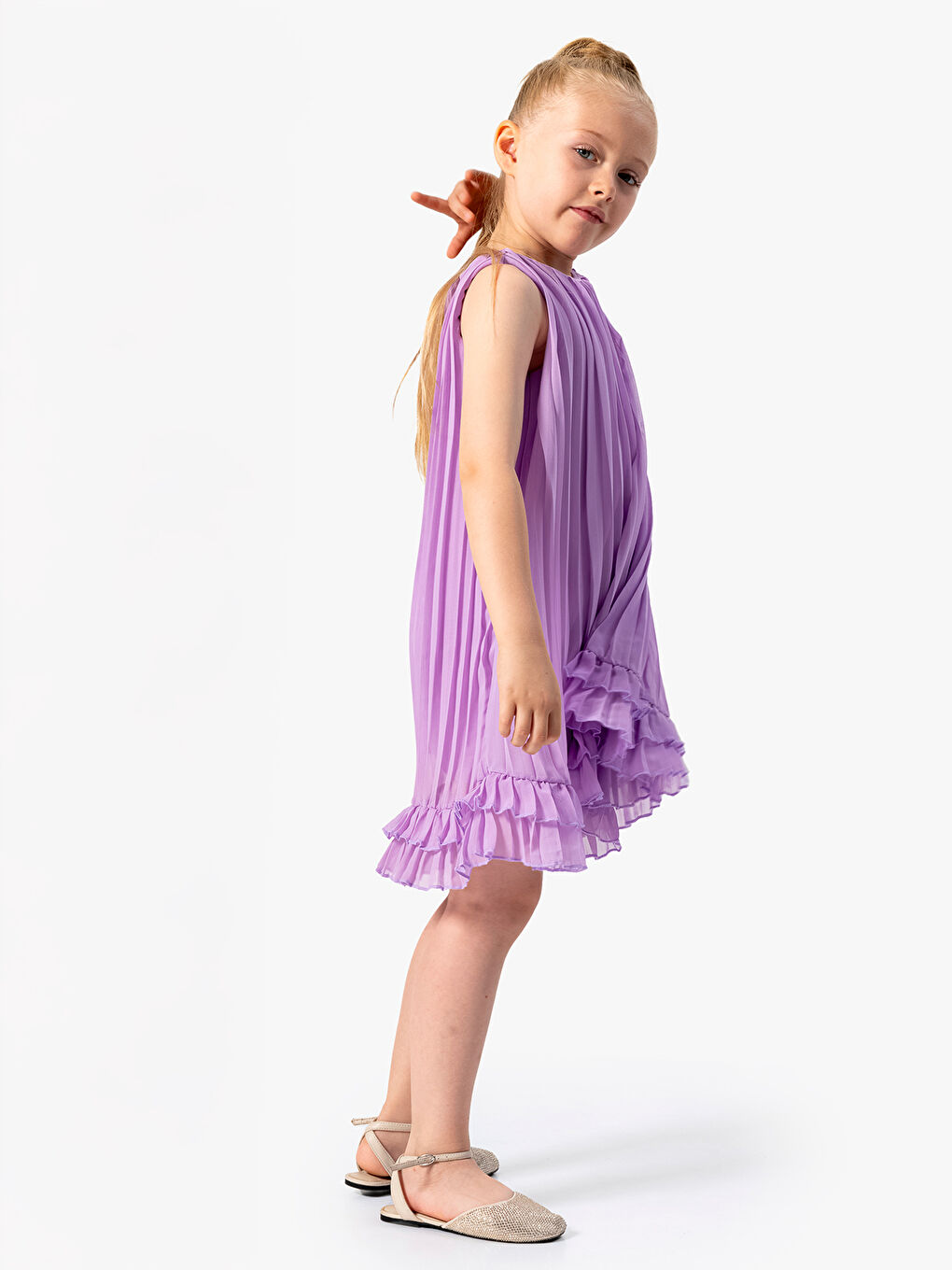 Mor Girls Kız Çocuk Elbise 2-5 Yaş Nazik Lavanta-1