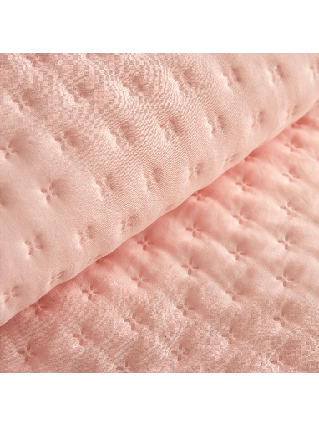 Pembe Çift Kişilik Yatak Örtüsü Pudra 230x250-3