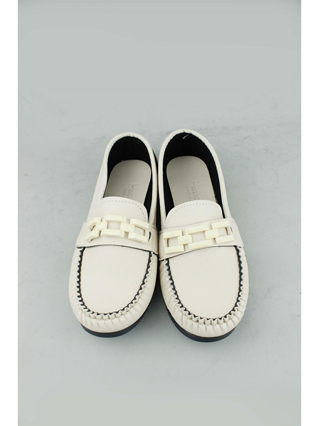 Bej 011 Örgülü Babet Ayakkabı Kadın-3