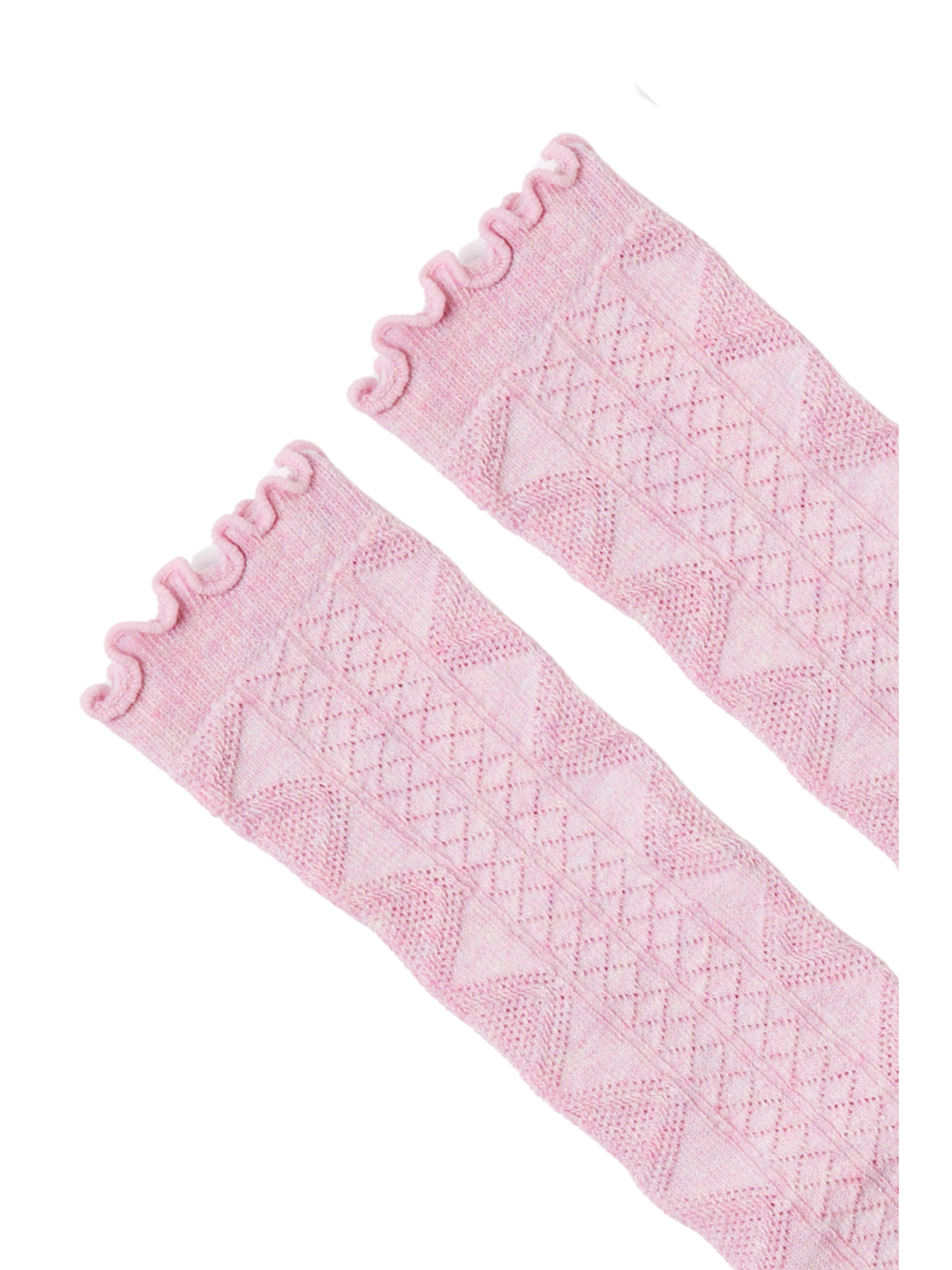 Kız Bebek Desenli Dizaltı Çorap Pembe-1