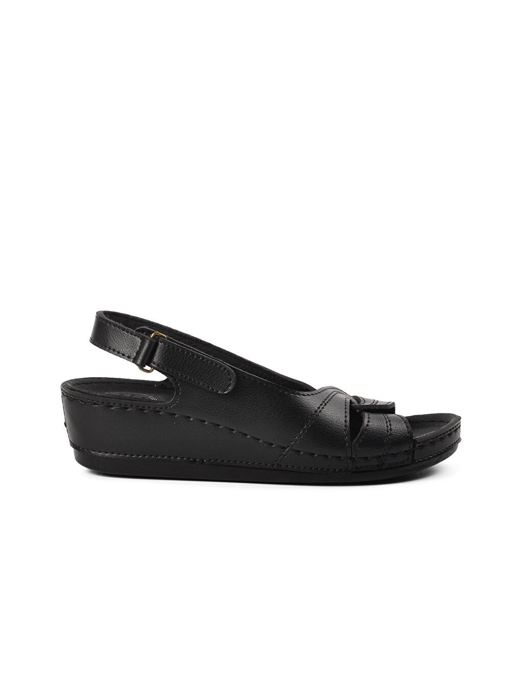 15.027 Siyah Kadın Dolgu Topuk Sandalet