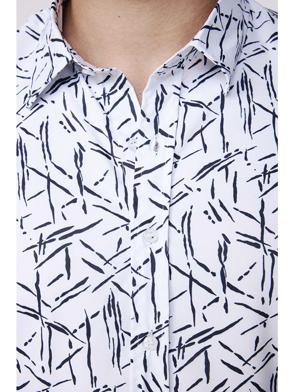 Karışık Slim Fit Elastanlı Baskılı Erkek Gömlek-4