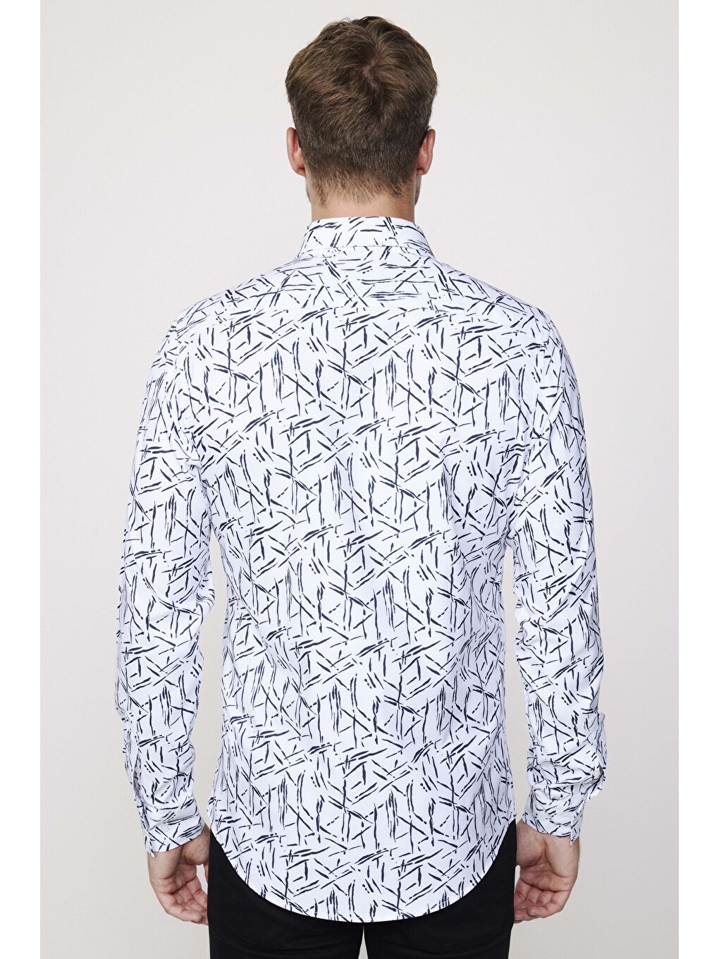 Karışık Slim Fit Elastanlı Baskılı Erkek Gömlek-2